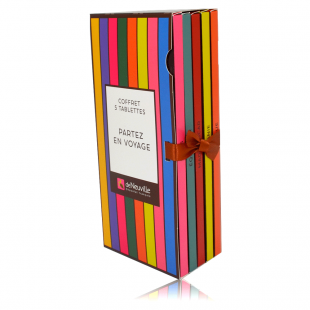 COFFRET 5 TABLETTES EN CHOCOLAT NOIR ET LAIT 