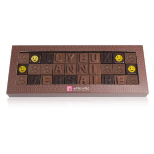 MESSAGE EN CHOCOLAT "JOYEUX ANNIVERSAIRE"