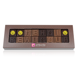 MESSAGE EN CHOCOLAT "MERCI BEAUCOUP"